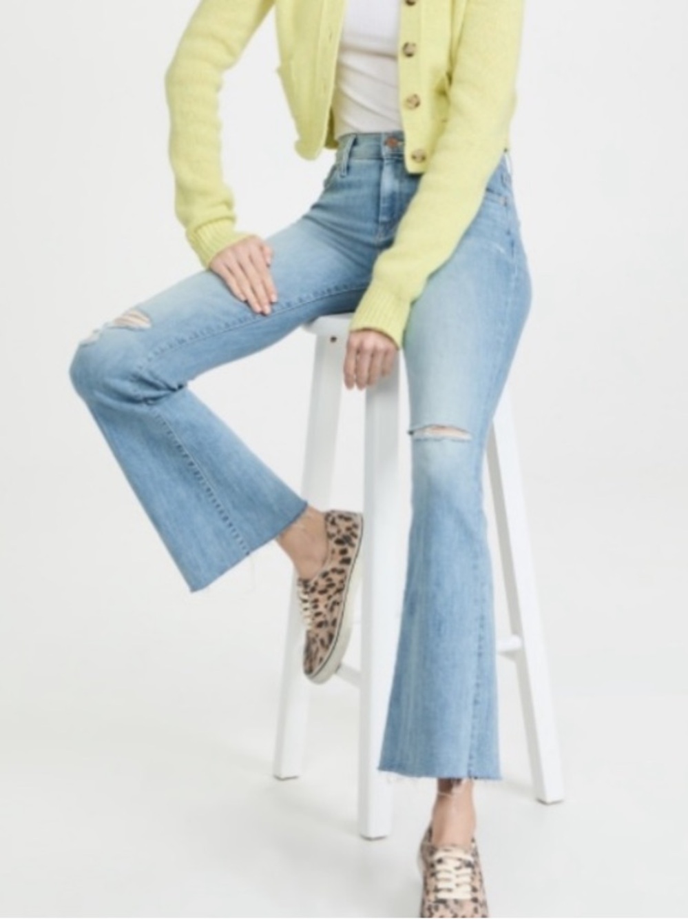 Mother Denim The Weekender Fray Dreamer Flare Jeans Sz 24